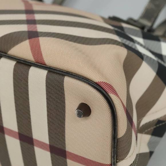 BURBERRY Nova Check Tote Bag PVC Beige Auth ki5332 - Picture 15 of 16